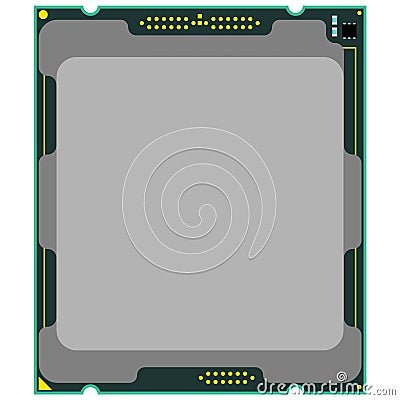 Cpu processor intel core chip hardware for computer pc motherboard technology element illustration graphic Cartoon Illustration