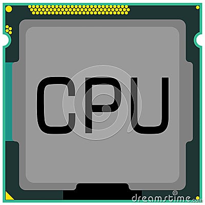 Cpu processor intel core chip hardware for computer pc motherboard technology element illustration graphic Cartoon Illustration