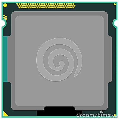 Cpu processor intel core chip hardware for computer pc motherboard technology element illustration graphic Cartoon Illustration