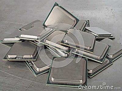 CPU Processor Microchip. Stock Photo