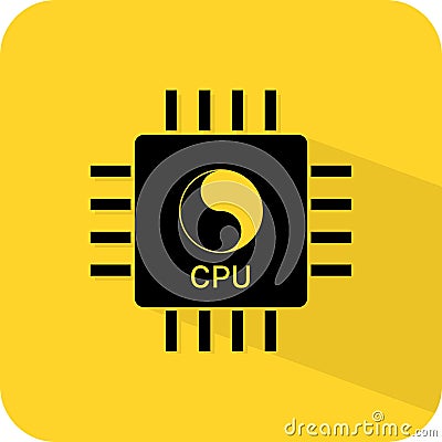 CPU sign. Processor icon. Microprocessor chip. Central processing unit. SOC. Vector illustration. Vector Illustration