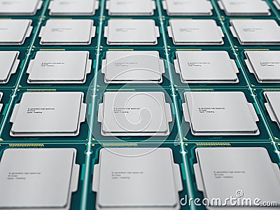 CPUs in a row Stock Photo