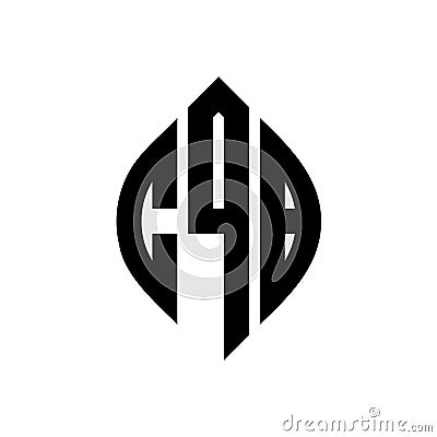 CQB circle letter logo design with circle and ellipse shape. CQB ellipse letters with typographic style. The three initials form a Vector Illustration
