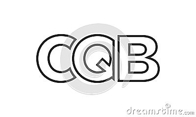 CQB logo design template with strong and modern bold text. Initial based vector logotype featuring simple and minimal typography. Vector Illustration