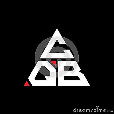 CQB triangle letter logo design with triangle shape. CQB triangle logo design monogram. CQB triangle vector logo template with red Vector Illustration