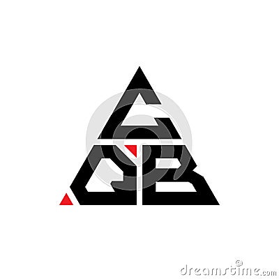 CQB triangle letter logo design with triangle shape. CQB triangle logo design monogram. CQB triangle vector logo template with red Vector Illustration