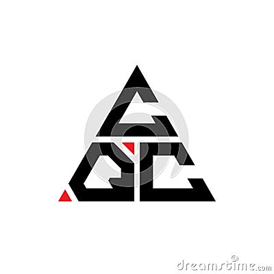 CQC triangle letter logo design with triangle shape. CQC triangle logo design monogram. CQC triangle vector logo template with red Vector Illustration