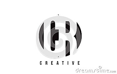 CR C R White Letter Logo Design with Circle Background. Vector Illustration