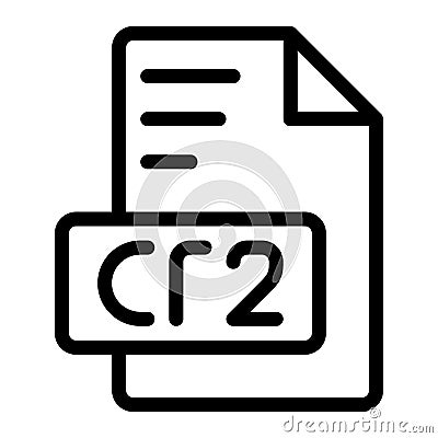 cr2 icon outline style design image file. image extension format file type icons. vector illustration Vector Illustration