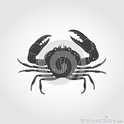 Crab Black Icon Vector Illustration