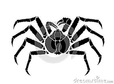 Crab black on a white background Vector Illustration