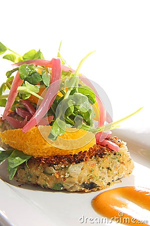 Crab cake Stock Photo