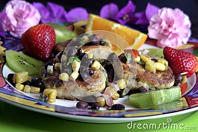 Crab Cake Dinner Stock Photo