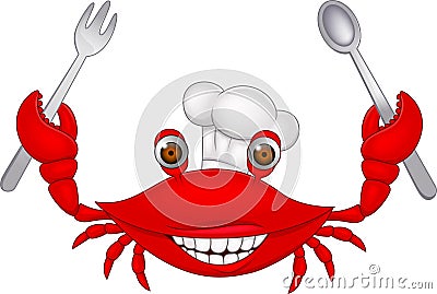 Crab chef Vector Illustration