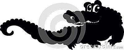 Crocodile is a large predatory aquatic reptile from the order of lizards Vector Illustration