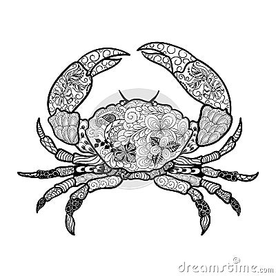 Crab doodle Vector Illustration