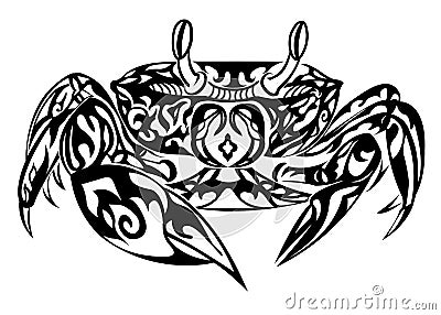 Crab in doodling style Vector Illustration