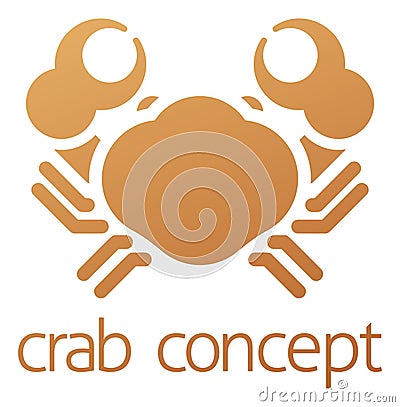 Crab Icon Concept Vector Illustration