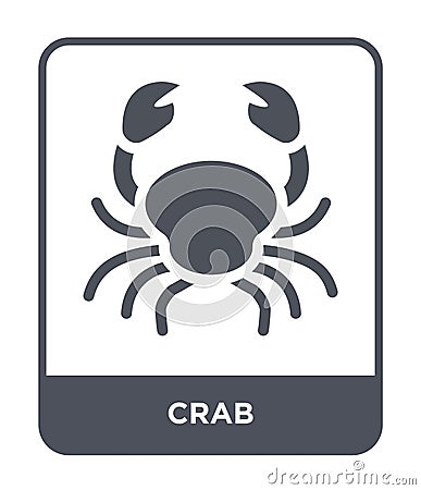 crab icon in trendy design style. crab icon isolated on white background. crab vector icon simple and modern flat symbol for web Vector Illustration