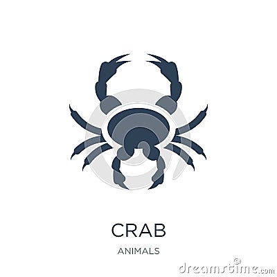 crab icon in trendy design style. crab icon isolated on white background. crab vector icon simple and modern flat symbol for web Vector Illustration