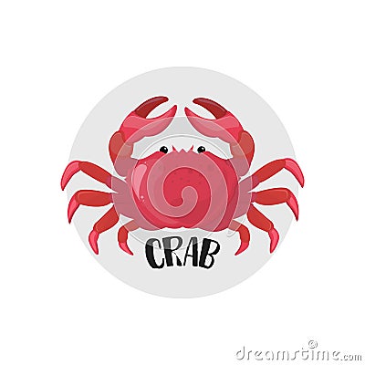 Crab icon. Vector illustration. Seafood. infographic element. Vector Illustration