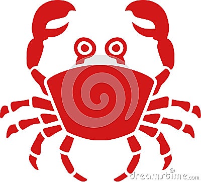 Crab illustration with eyes Vector Illustration