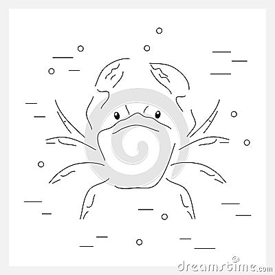 Crab line logo Vector Illustration