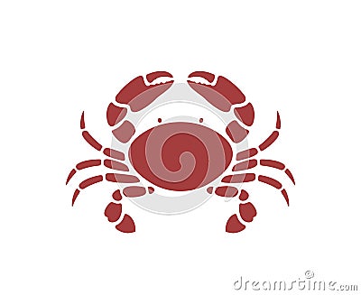 Crab logo. Isolated crab on white background Vector Illustration