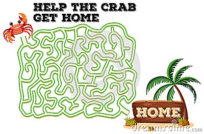 A crab maze game Vector Illustration