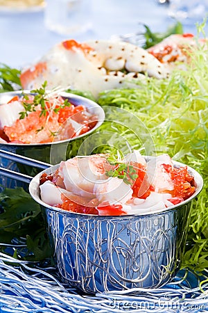 Crab meat Stock Photo