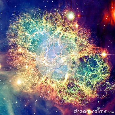 Crab Nebula. Elements of this Image Furnished by NASA Stock Photo