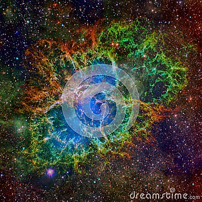 Crab Nebula. Elements of this Image Furnished by NASA Stock Photo