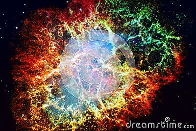Crab Nebula. Elements of this Image Furnished by NASA Stock Photo