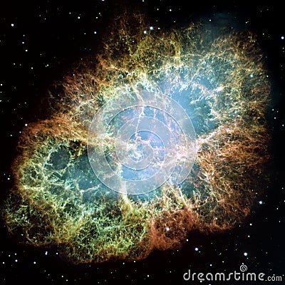 Crab Nebula, messier 1, with neutron star at center Stock Photo