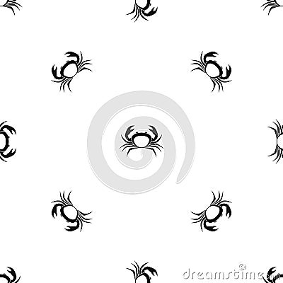 Crab pattern seamless black Vector Illustration