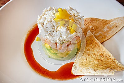 Crab, Seafood Appetizer With White Crabmeat And Shrimp Stock Photo