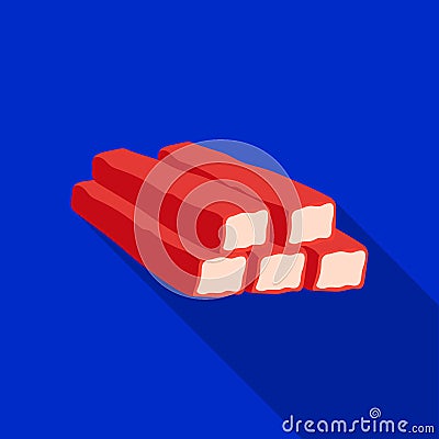 Crab sticks icon in flat style isolated on white background. Meats symbol stock vector illustration Vector Illustration