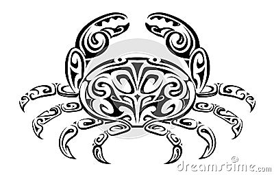 Crab tribal tattoo Vector Illustration