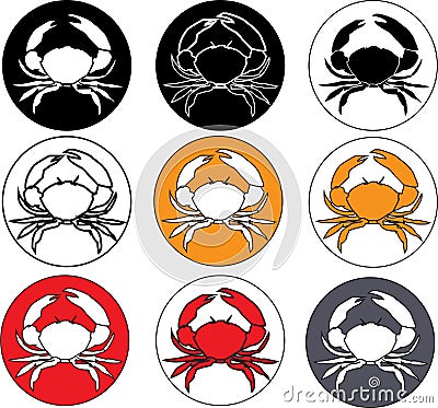 Crab variations Vector Illustration