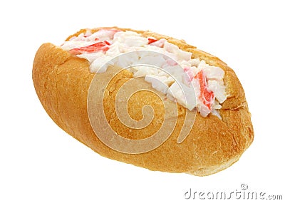 Crabmeat Filled Finger Roll Angle Stock Photo