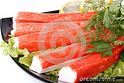 Crabmeat sticks Stock Photo