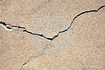 Crack in concrete Stock Photo