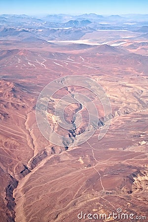 Crack in desert after earthquake Stock Photo