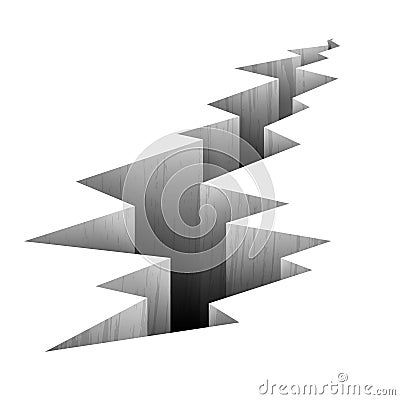 Crack fault line in ground vector illustration Vector Illustration