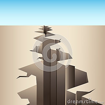 Crack in the ground Vector Illustration