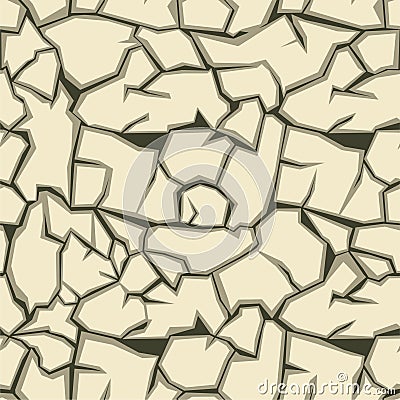 Crack ground seamless pattern Vector Illustration