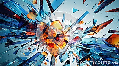 crack scattered glass shatters Cartoon Illustration