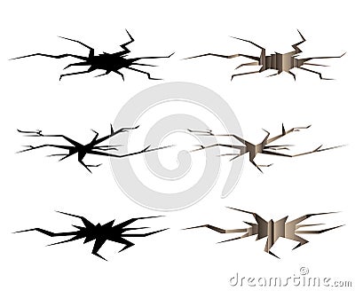 Crack set in ground Vector Illustration