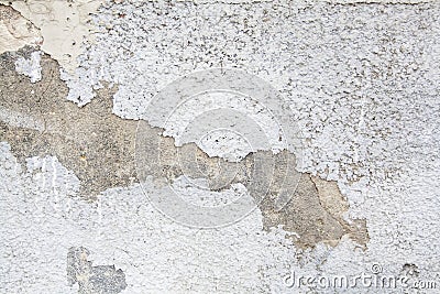 Crack wall brick plaster texture. Old abstract broken architecture background. Scratched stucco. For banner and wallpaper. Stock Photo