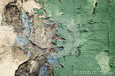 Crack wall brick plaster texture. Old abstract broken architecture background. Scratched stucco. For banner and wallpaper. Stock Photo